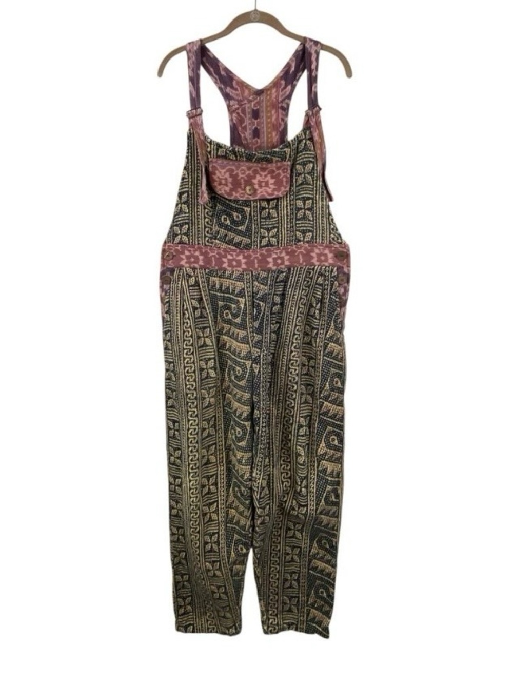 Vintage Kusnadi Boho Overalls Size M/L Woven Cotton Art To Wear 90's